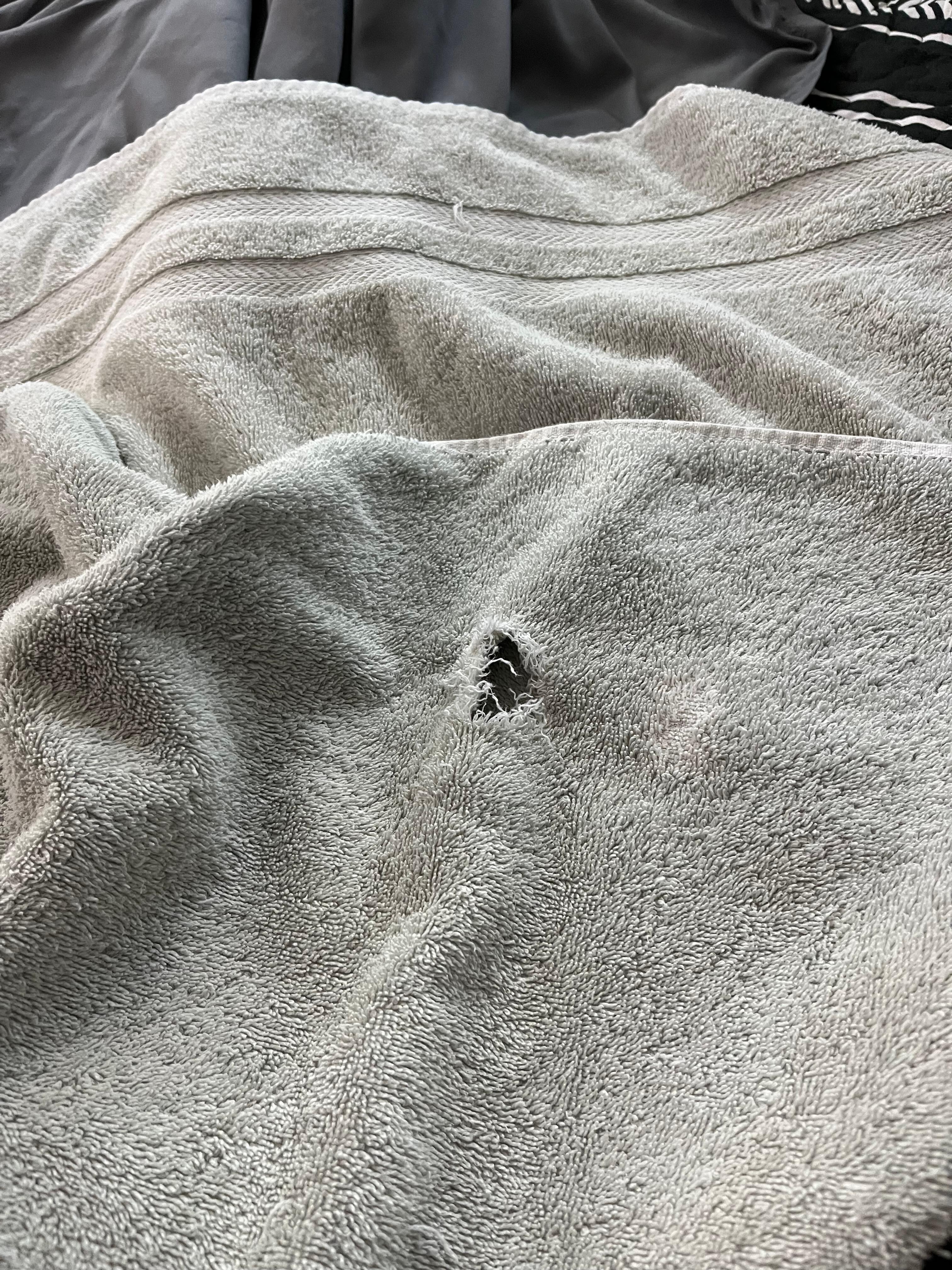 Small hole in my bath towel.