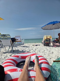 private beach across the street