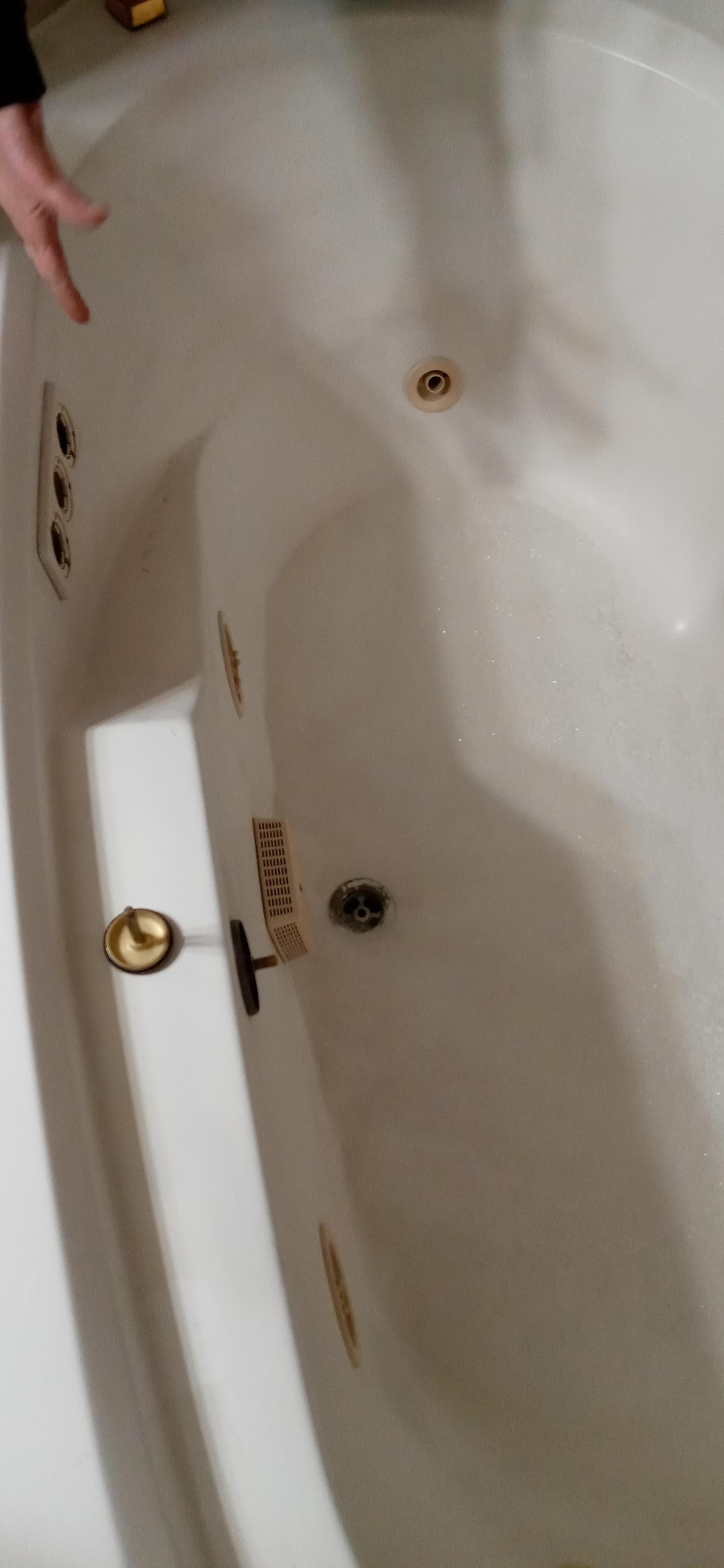 The bottom of hot tub