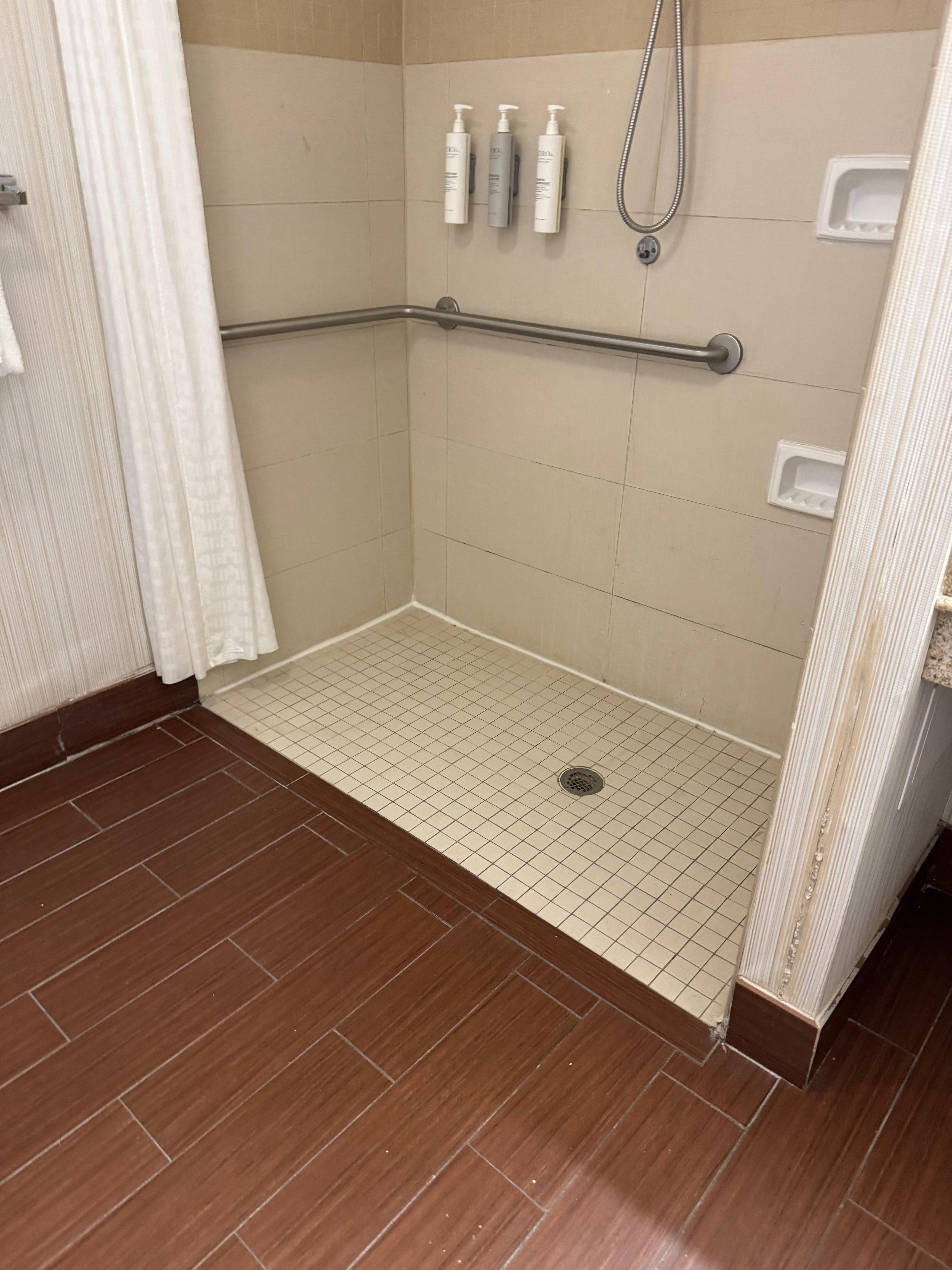 This shower was vile and leaked water all over floor. Needed all towels to mop it uo