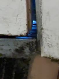 Gap in the exterior door letting in a good bit of airflow ( which actually helped keep the overheated room cooler)