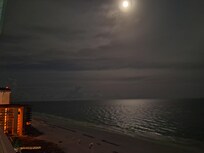 Full moon off the east side of the balcony
