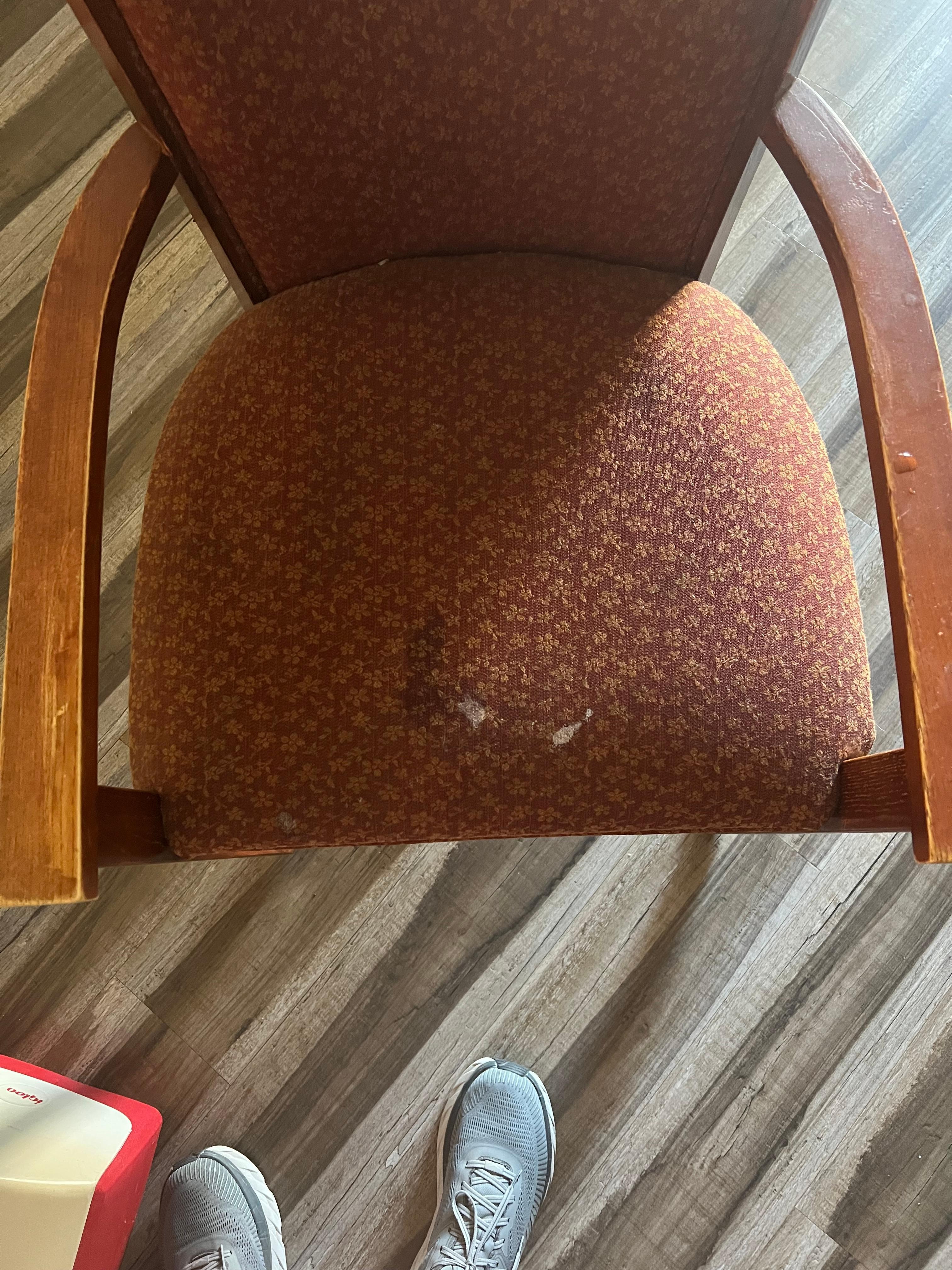 Vomit chair room furniture very dirty 
