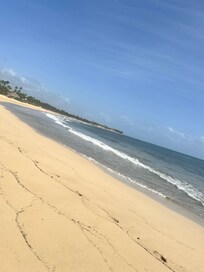 The beach is clean