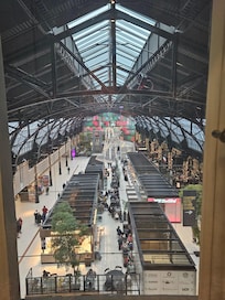 View from the corridor outside our room, 3rd floor. Within Oslo Central Station Building, plenty of restaurants and shops.