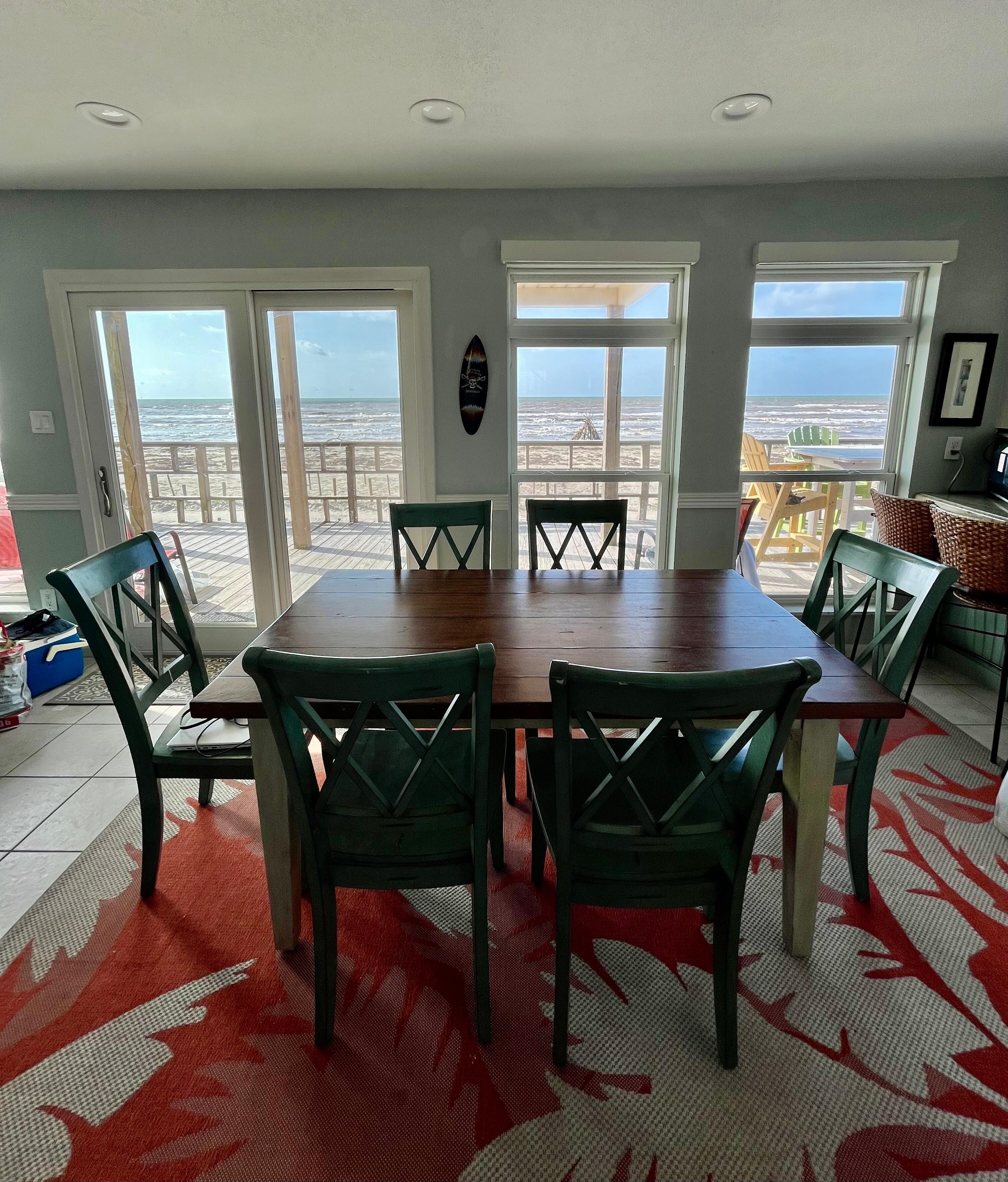 Nice beach view from dining room table