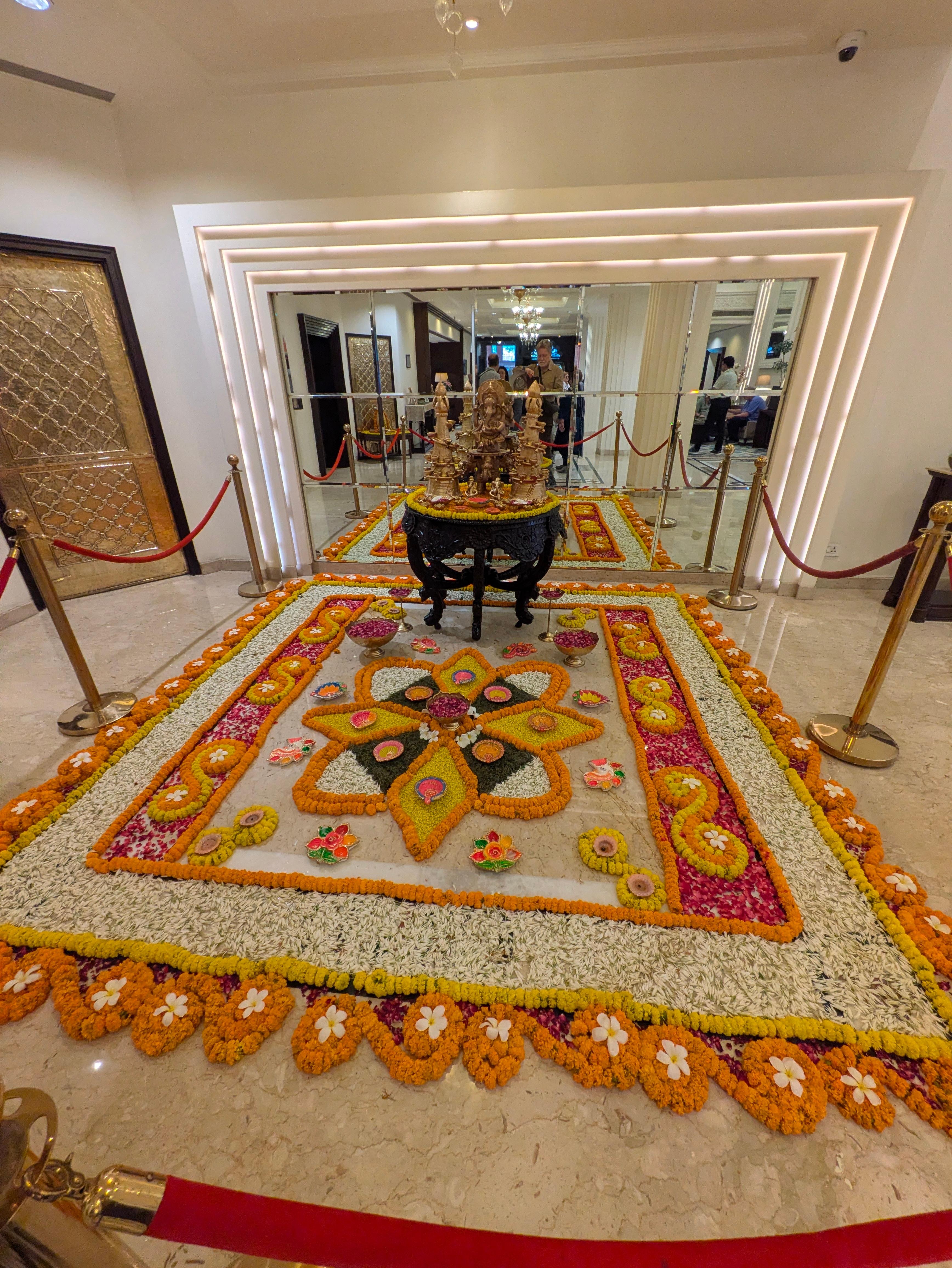 Diwali decorations in the lobby area