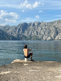 Fishing off the pier.