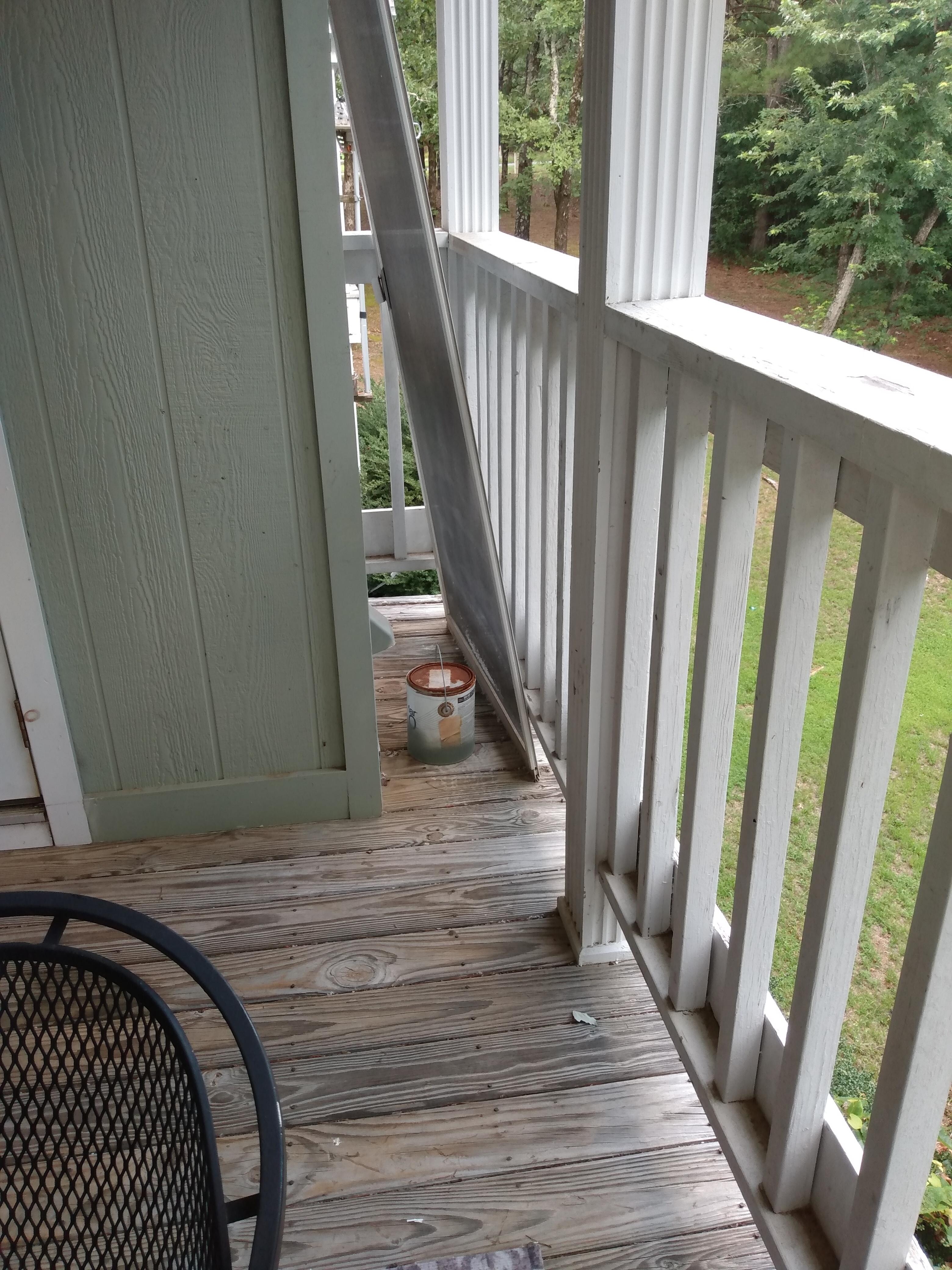screen for slider doors and old paint can