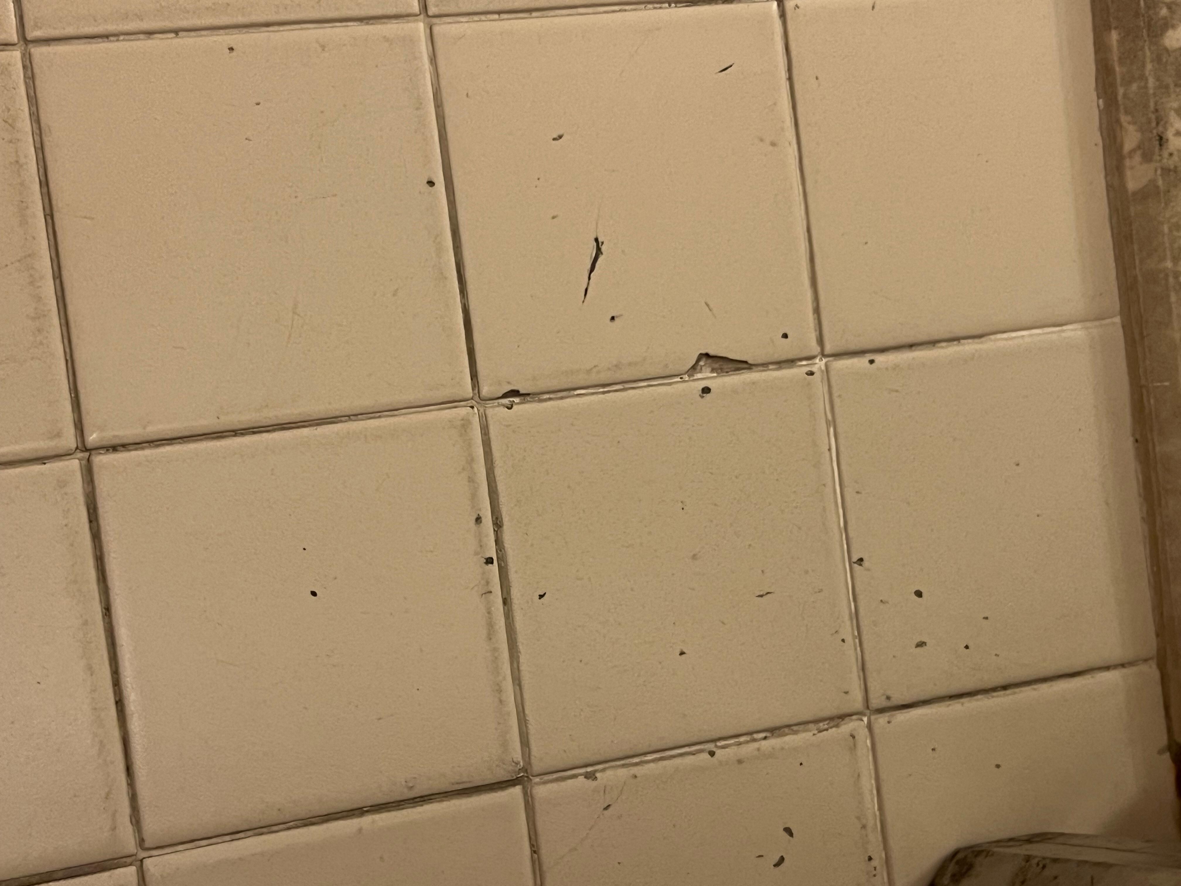 Bathroom floor dirty