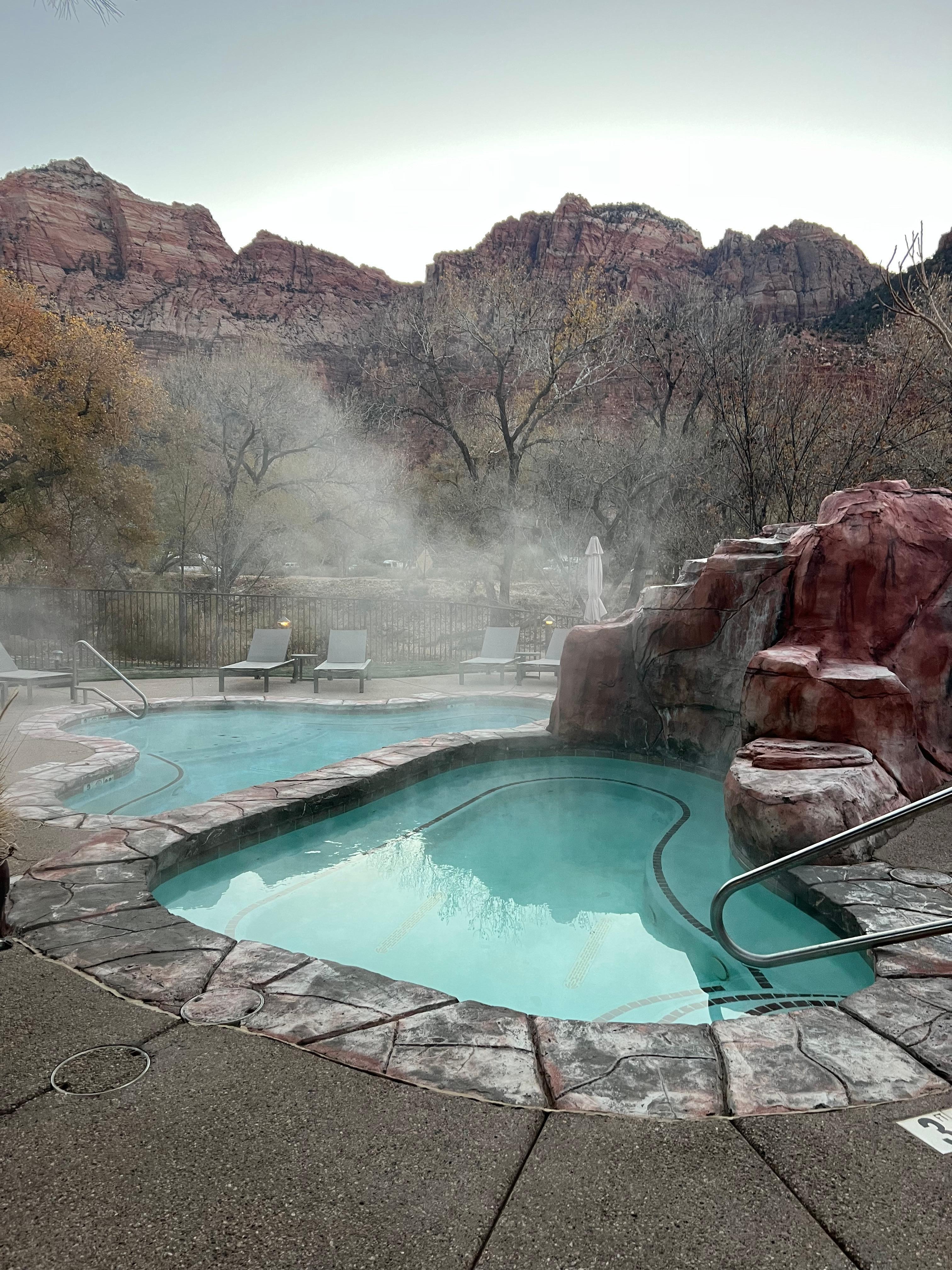 Hot tub was only about 50 ft from the room with great views. 
