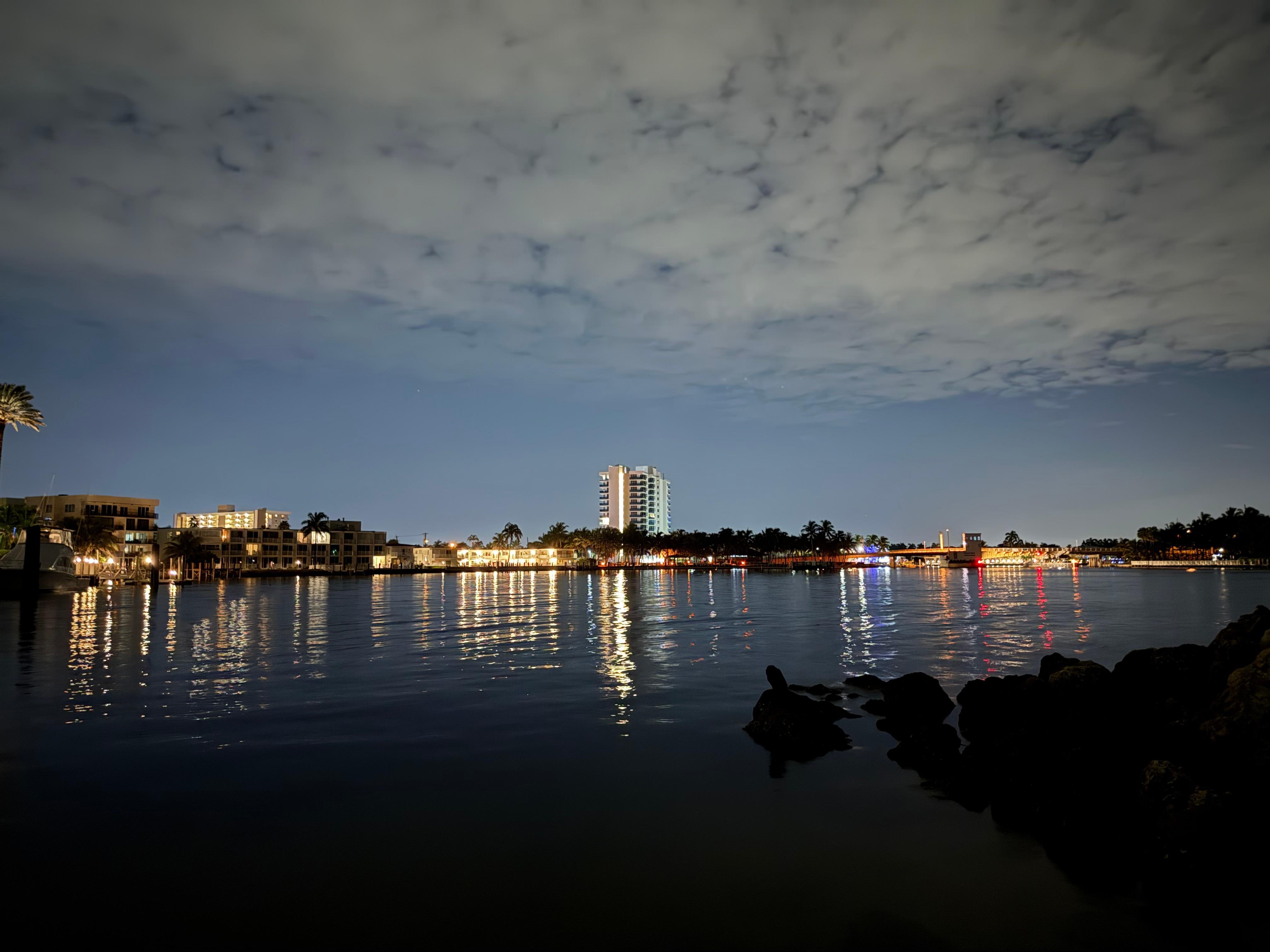 Night time down the south side of the beach