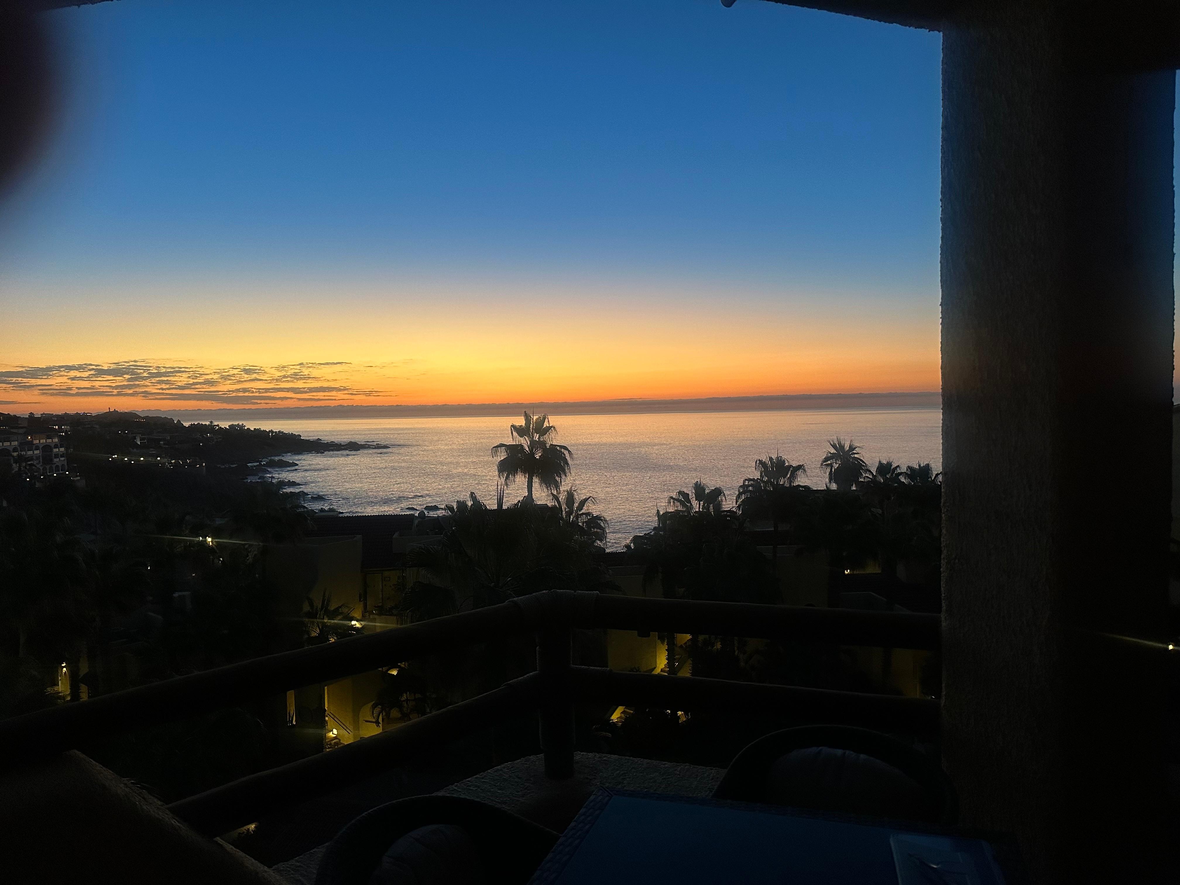 Sunrise from balcony. 