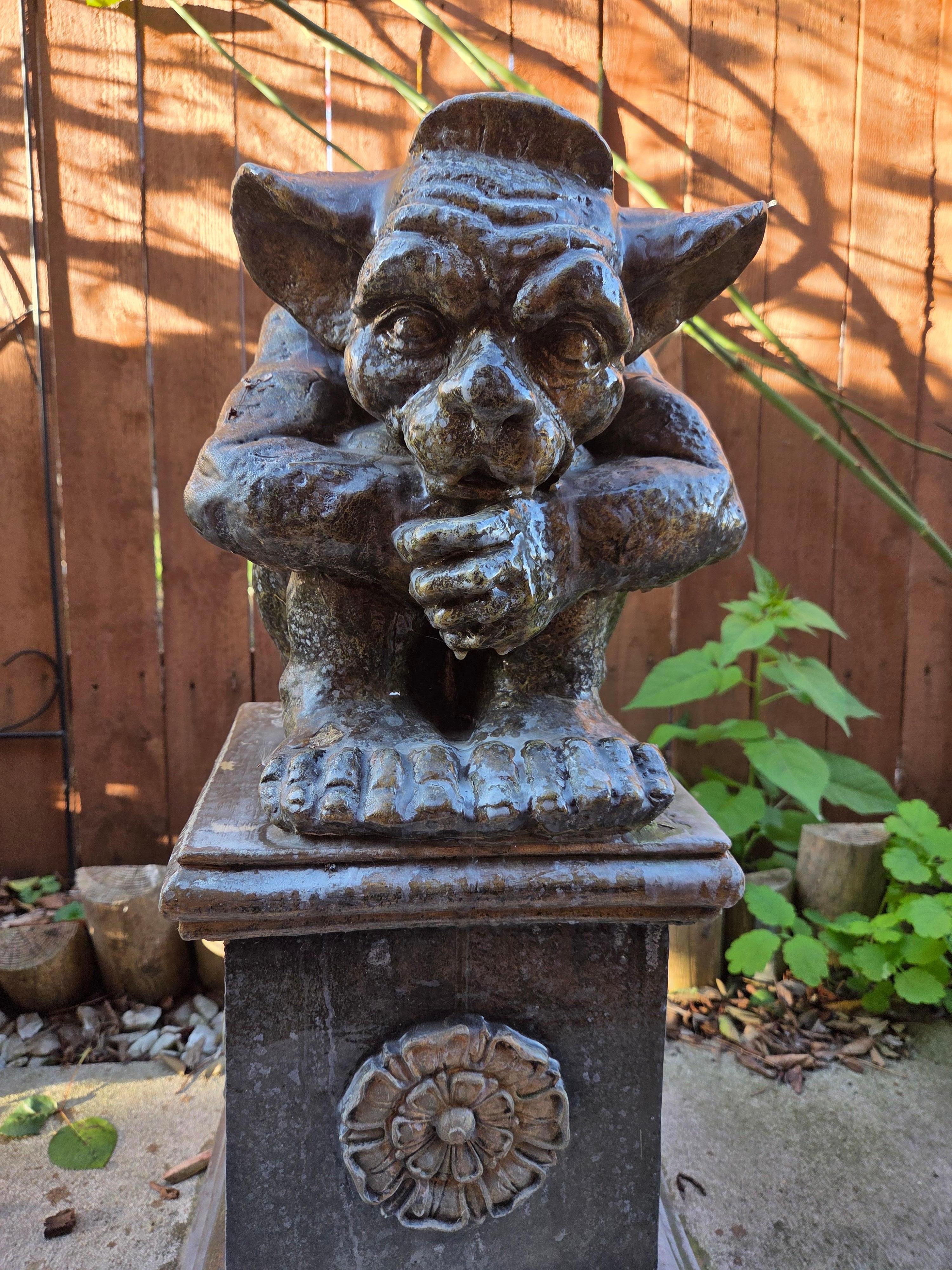 Many Gargoyles and stautes displayed around the hotel exterior