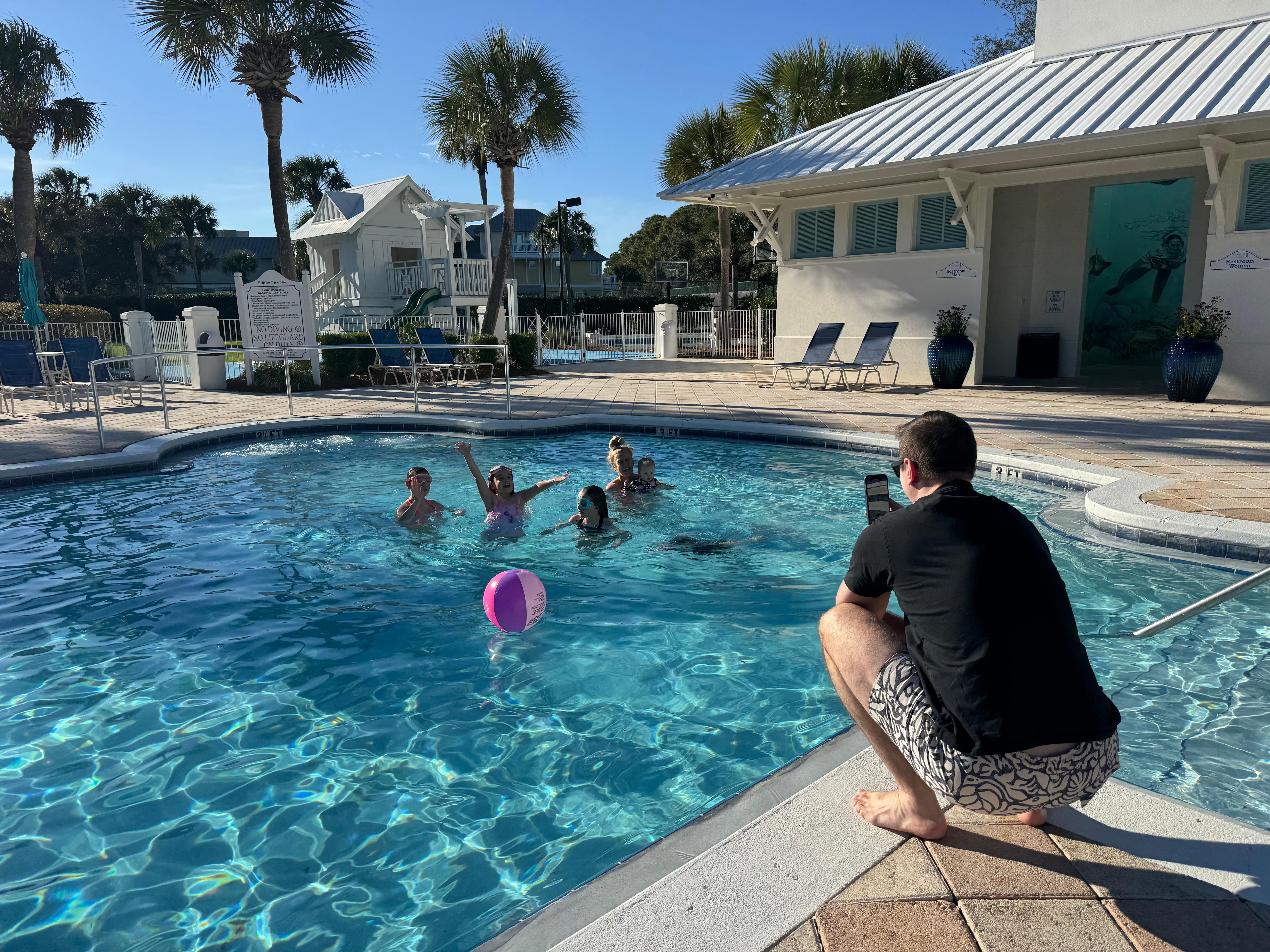 Heated pool was awesome to have in January!