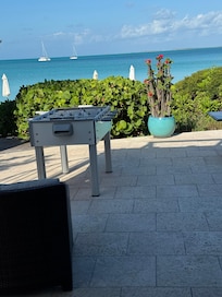 Tons of deck space, equipment, lounges , even on the beach