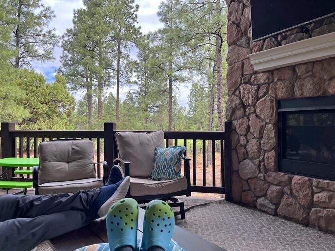 Spent much of our time relaxing on the back deck. 