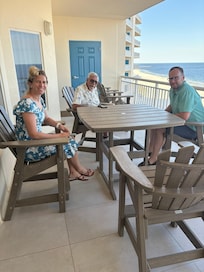 Relaxing on the deck.