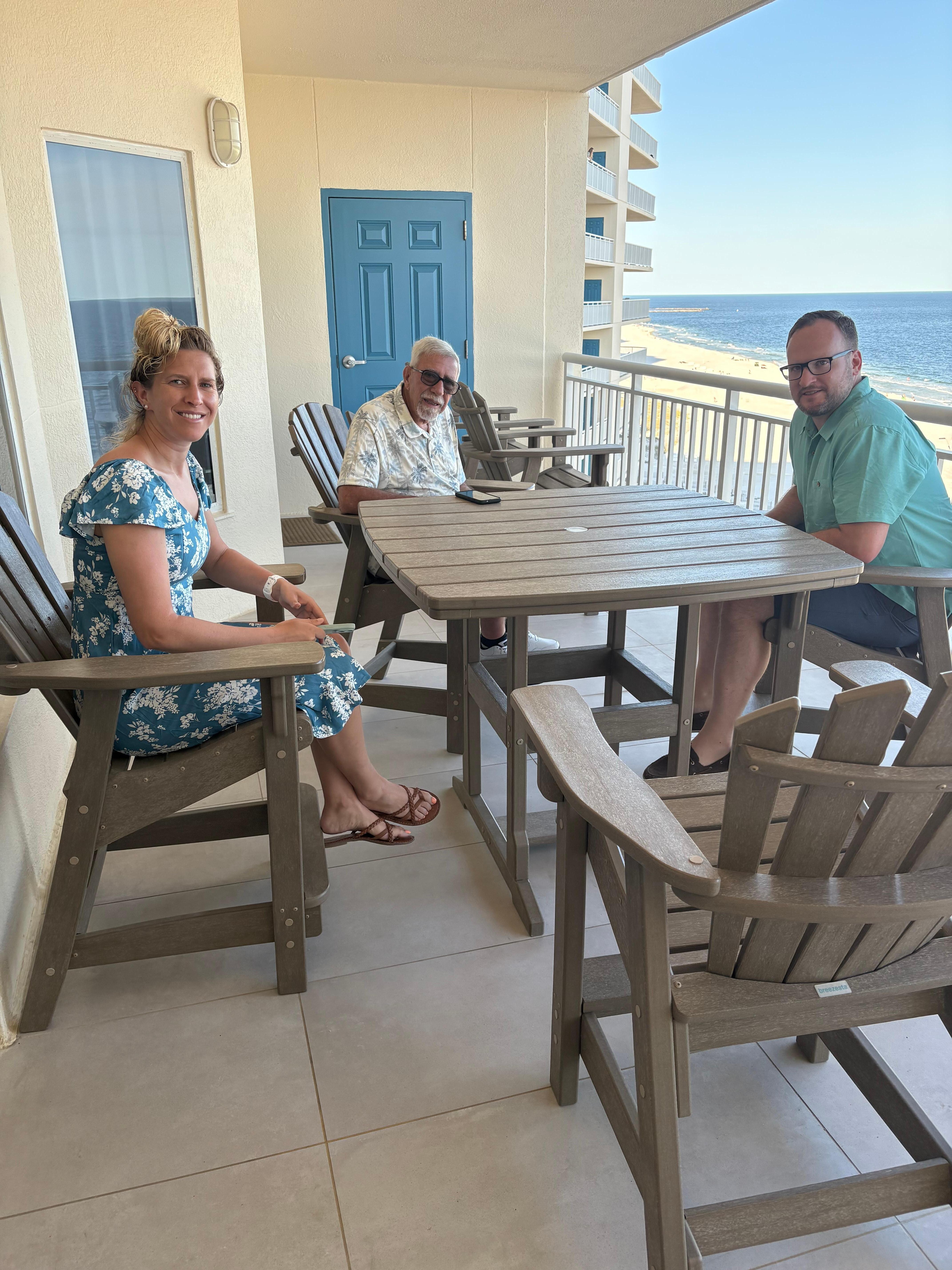Relaxing on the deck.