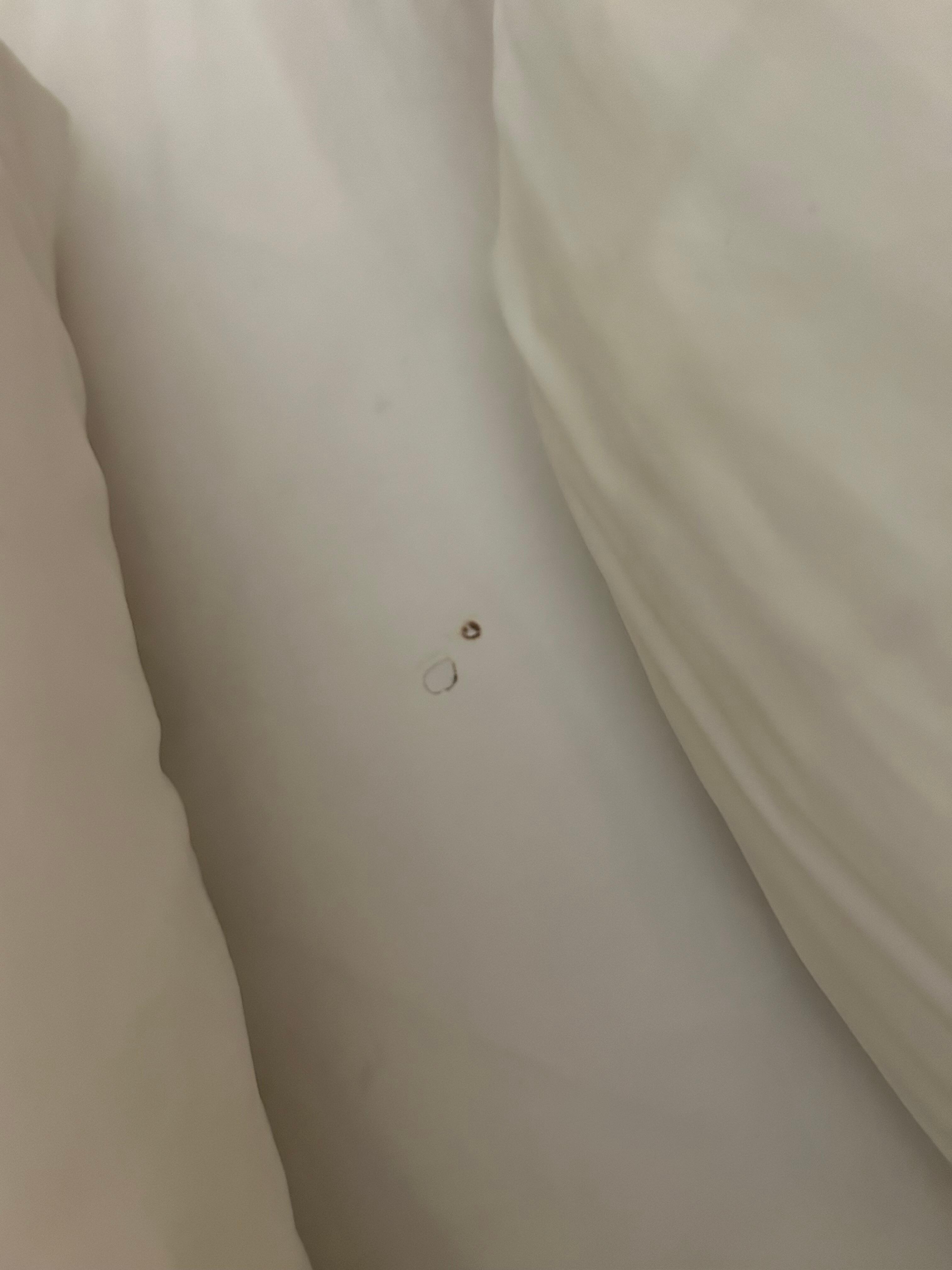 Stain or burn hole in sheets