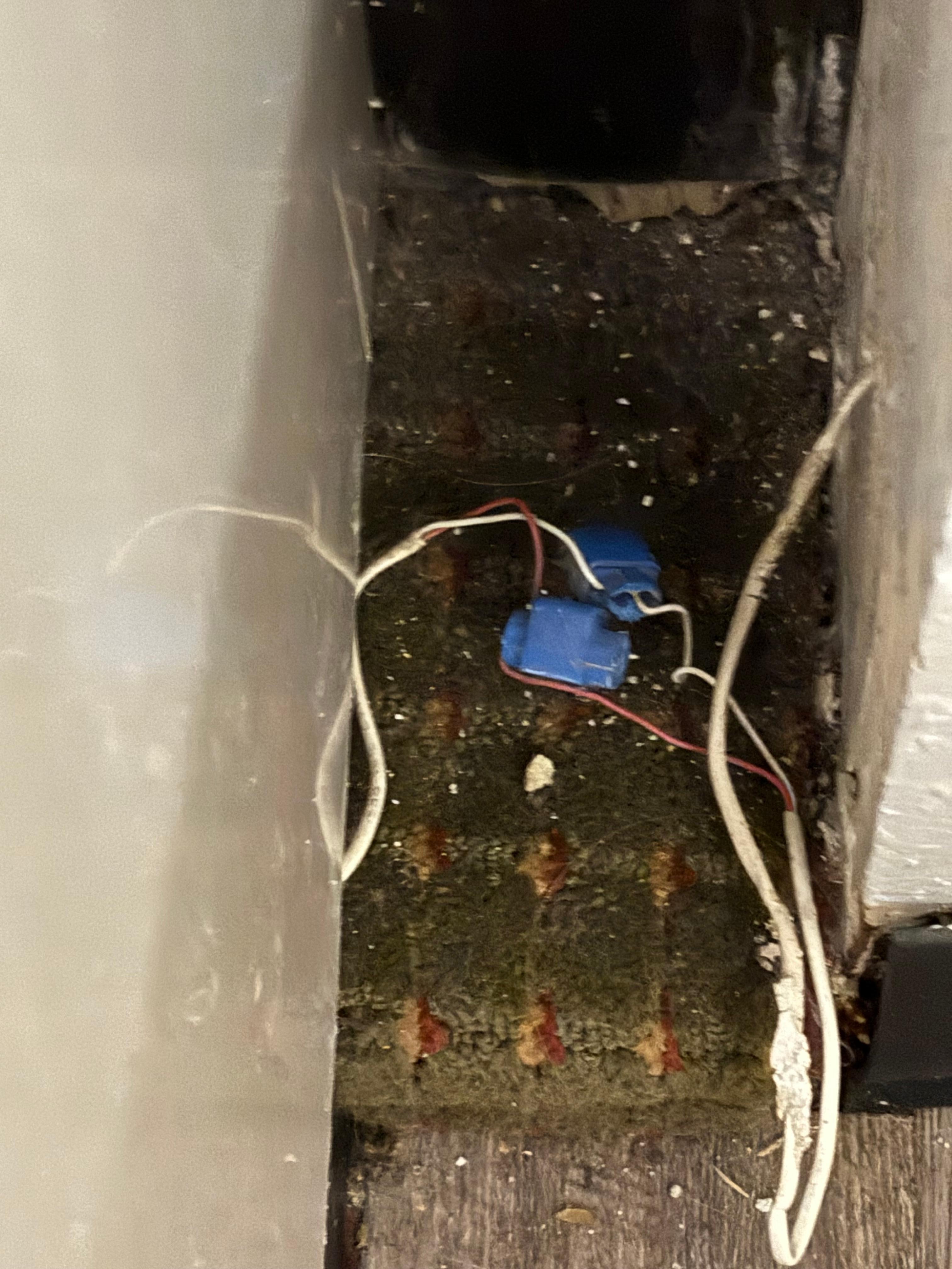 electric wires exposed by heater/ac