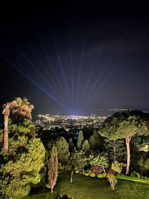 Cannes light show from the balcony