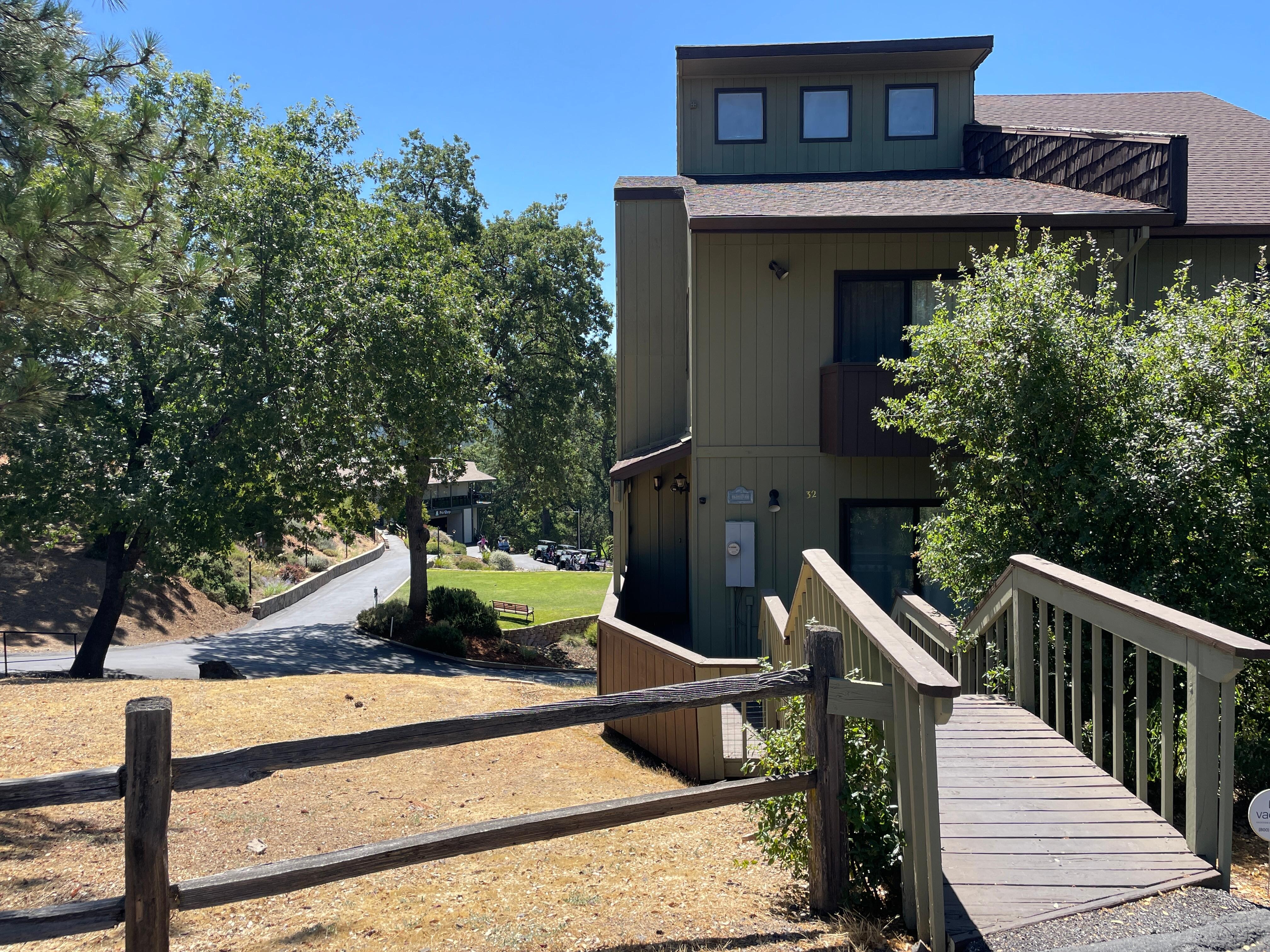 View of entrance, with golf club in background