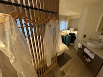 Entry into hotel room & sink