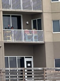 The colorful chairs on the balcony is Room 102