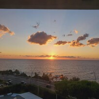 Sunrise from the balcony overlooking the pool