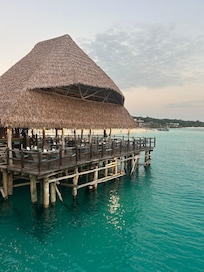 View of bar and restraunts from beach