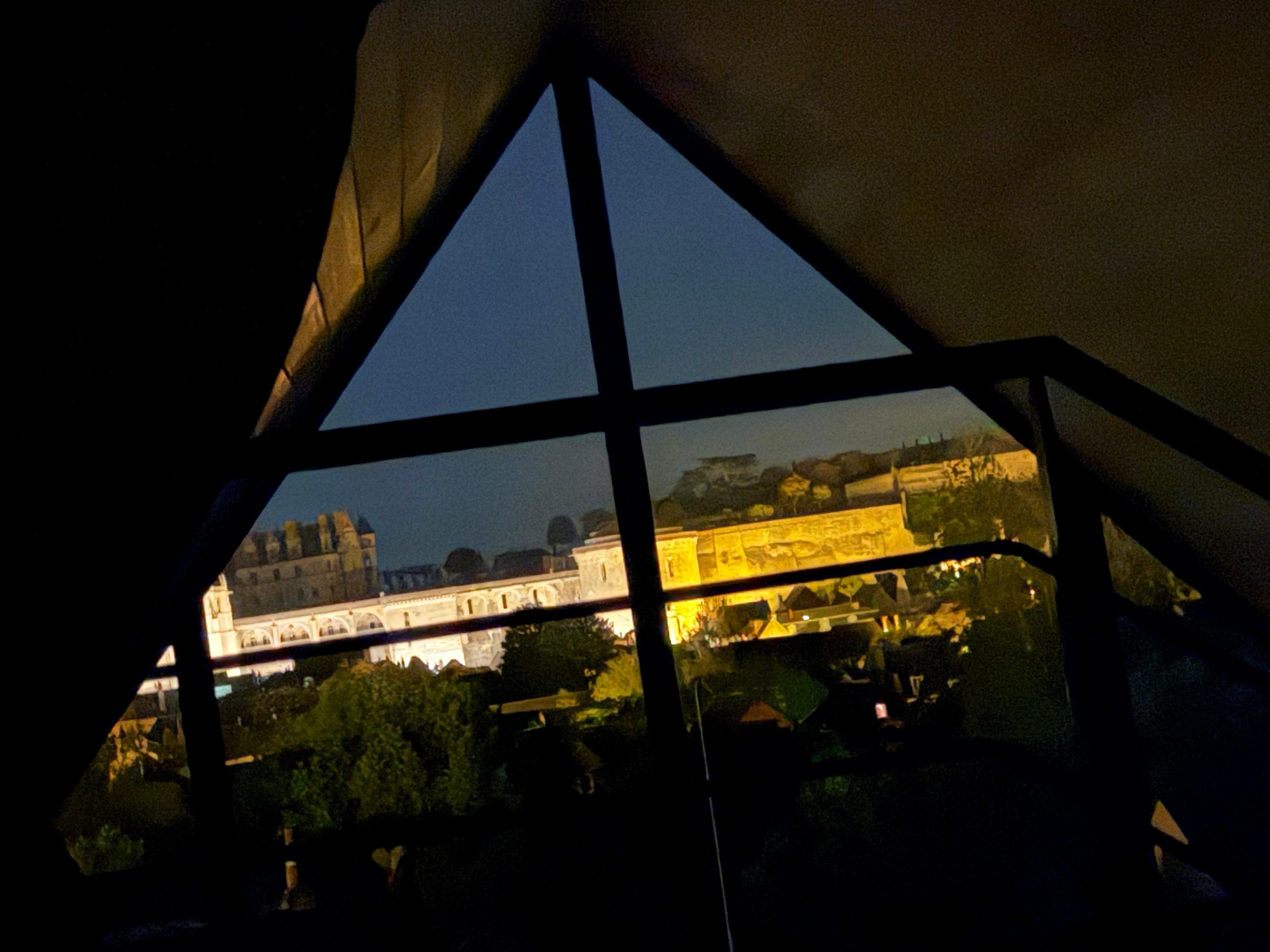 Stunning view in the night of the chateau.