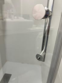 the door handle of bathroom