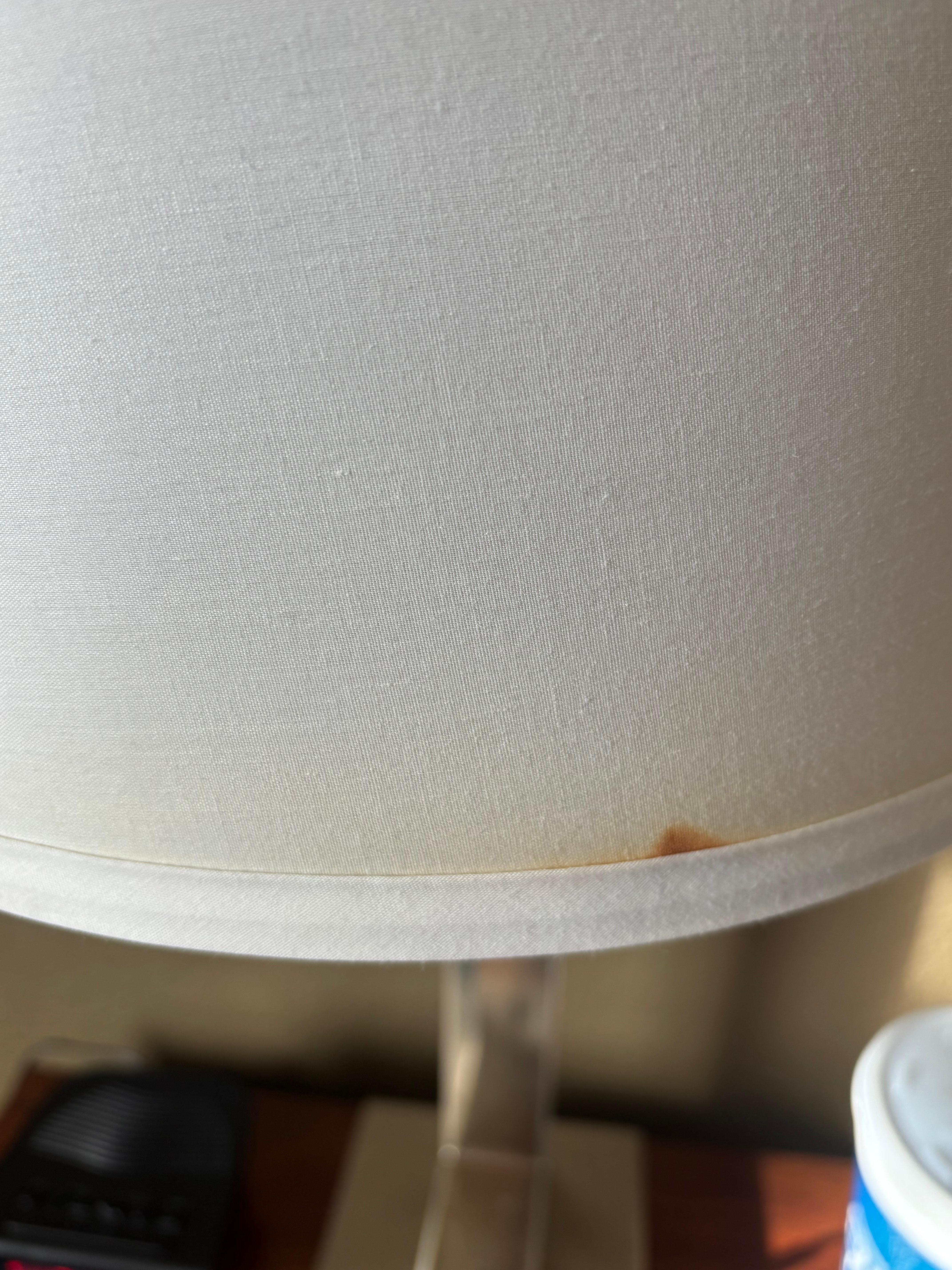 Lamp shade has rust spots