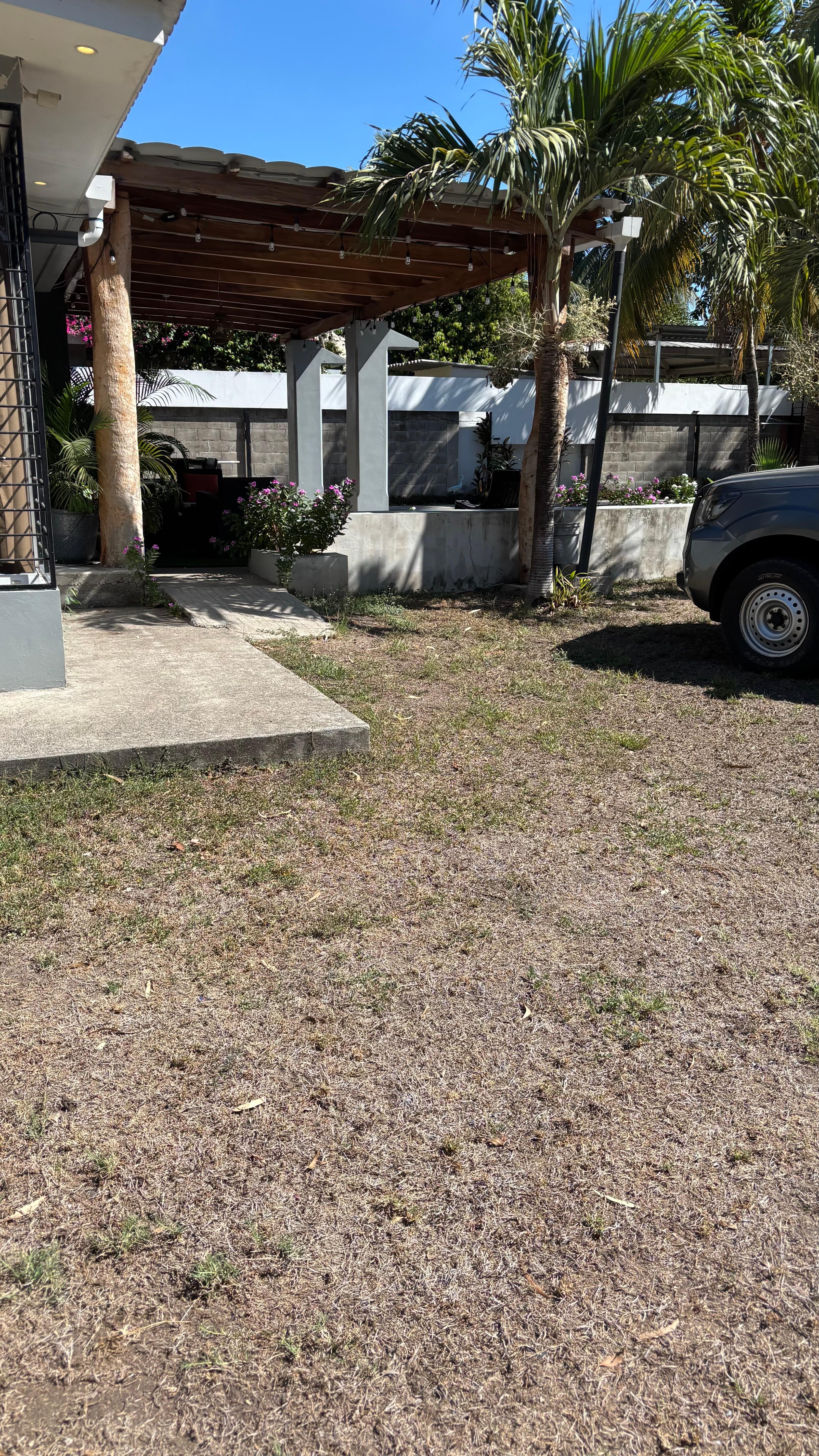 Exterior to pool and parking 