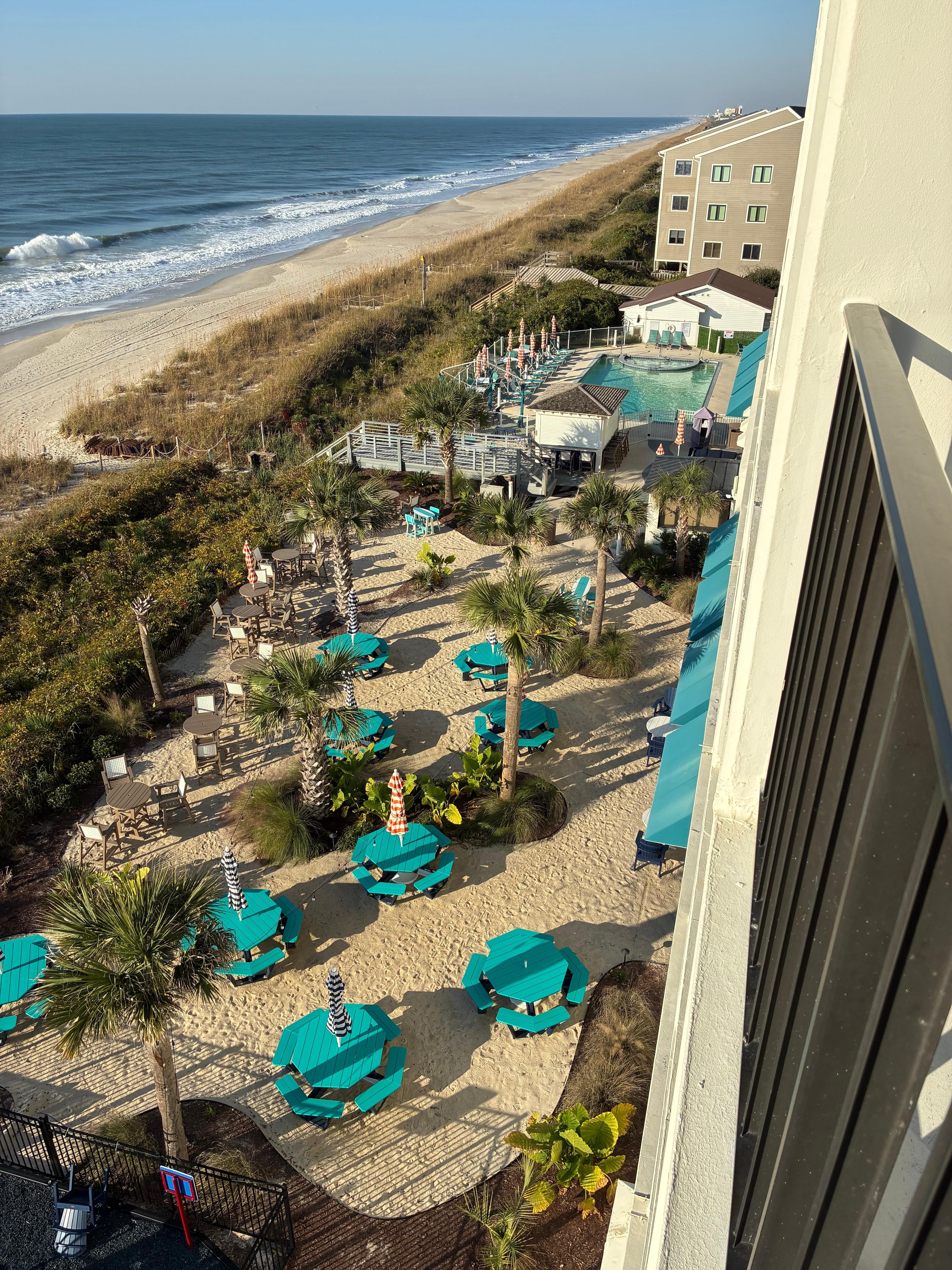 Outdoor tropical seating area