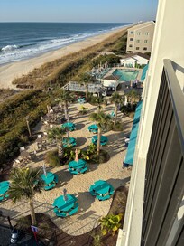 Outdoor tropical seating area