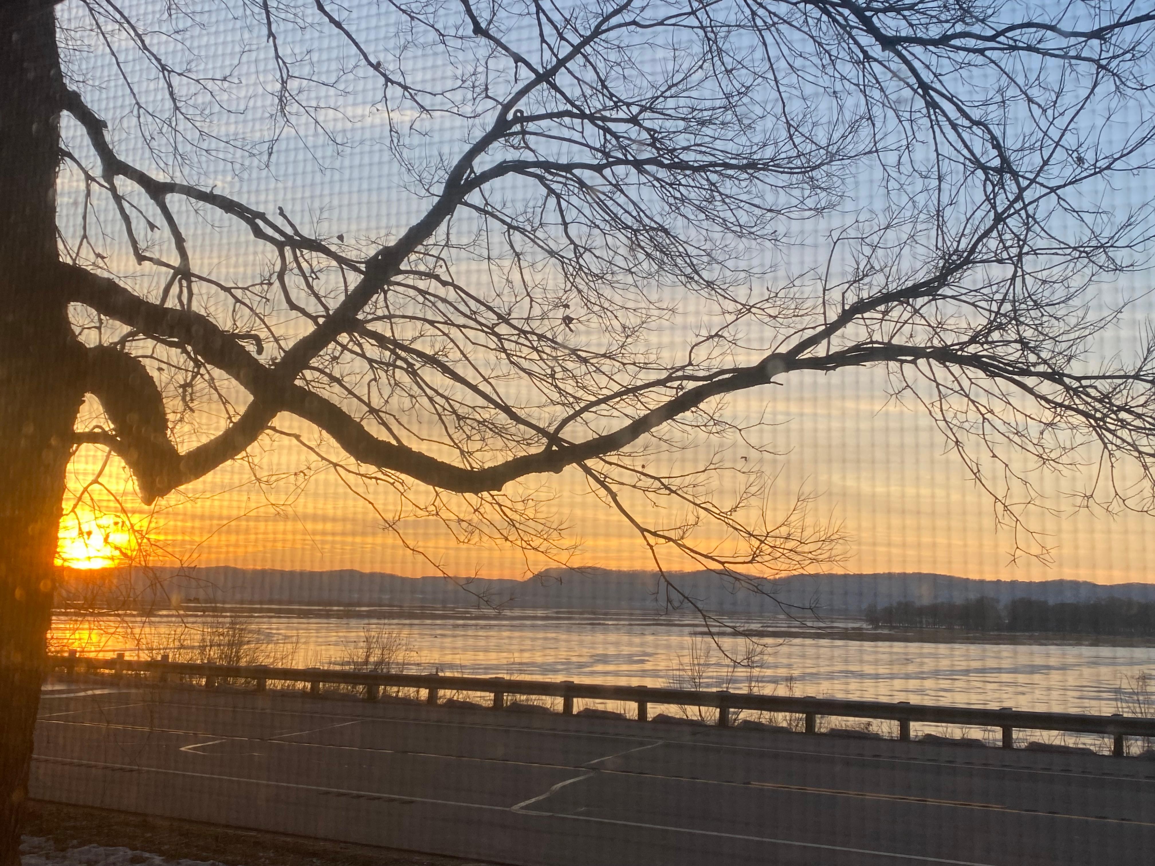 Sunset out front windows. 