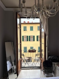 Looking outwards from the room