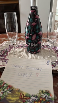 Welcome bottle of sparkling wine!