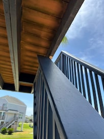 Stairs leading to crows nest pulling away from frame.