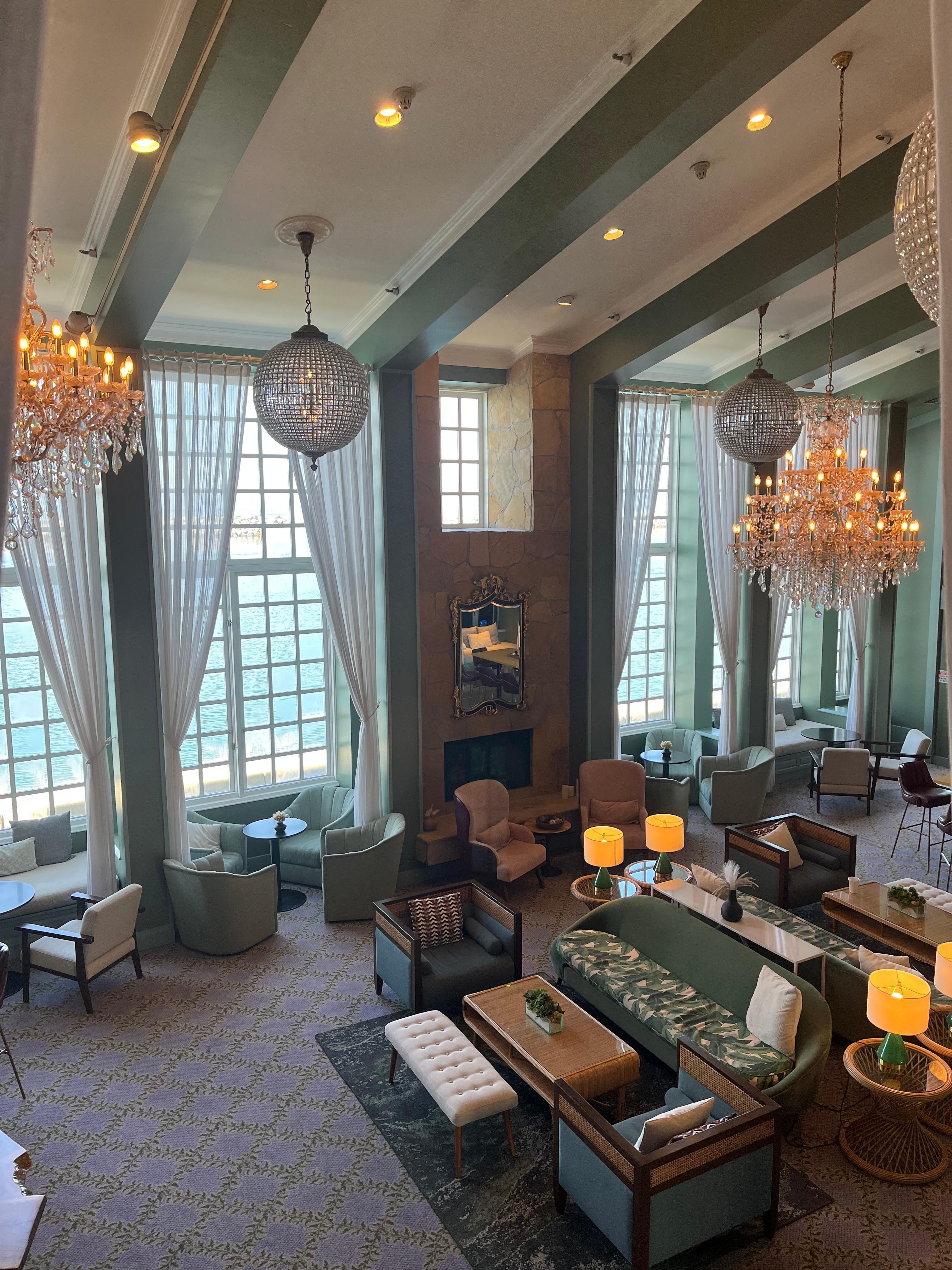 The Portofino Hotel lobby area. 