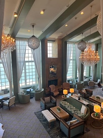 The Portofino Hotel lobby area.