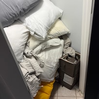 Linen closet on first floor when we arrived.