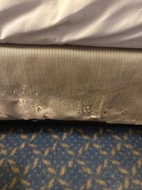 Someone or something was chewing on the bed