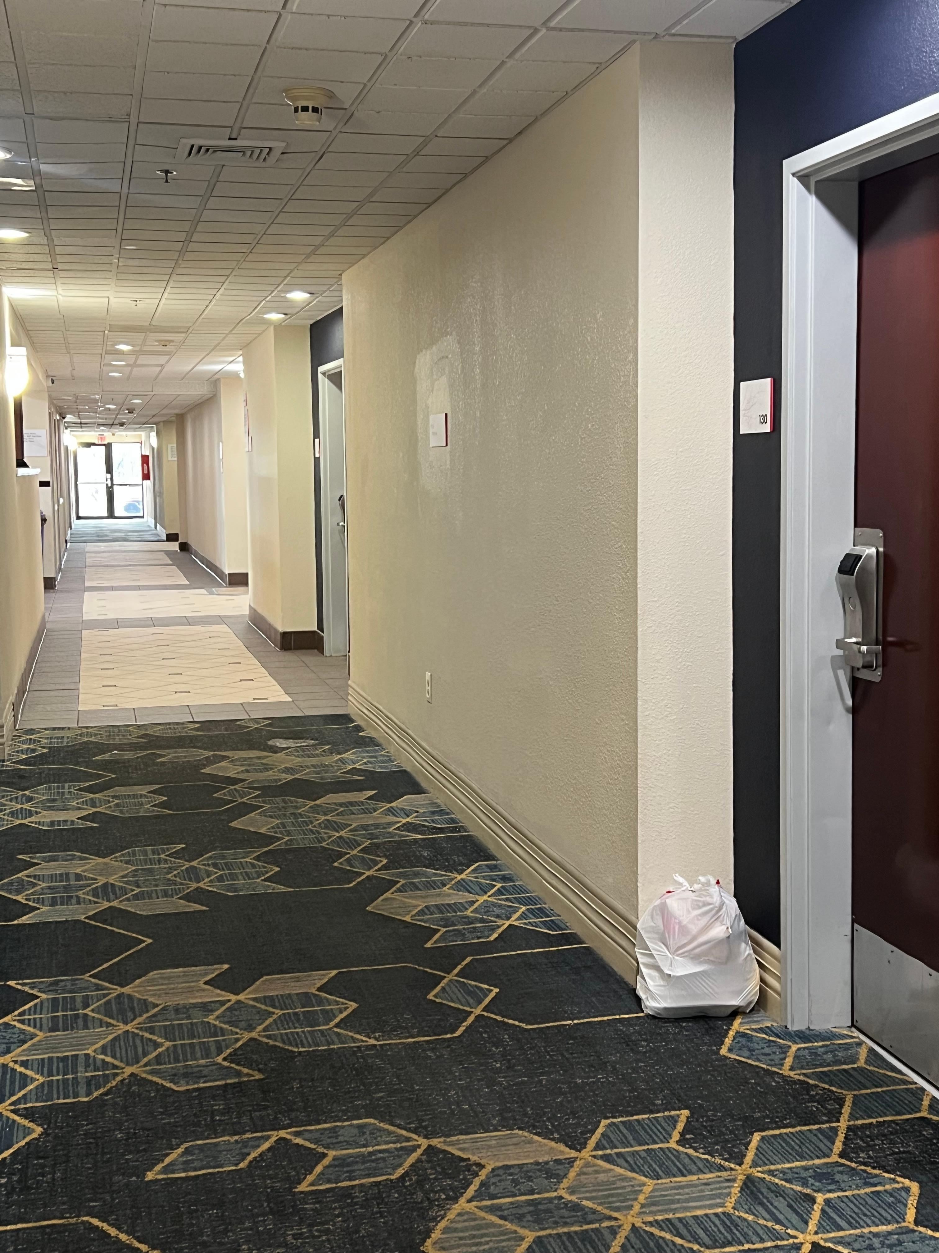 trash in hallways for 2 days