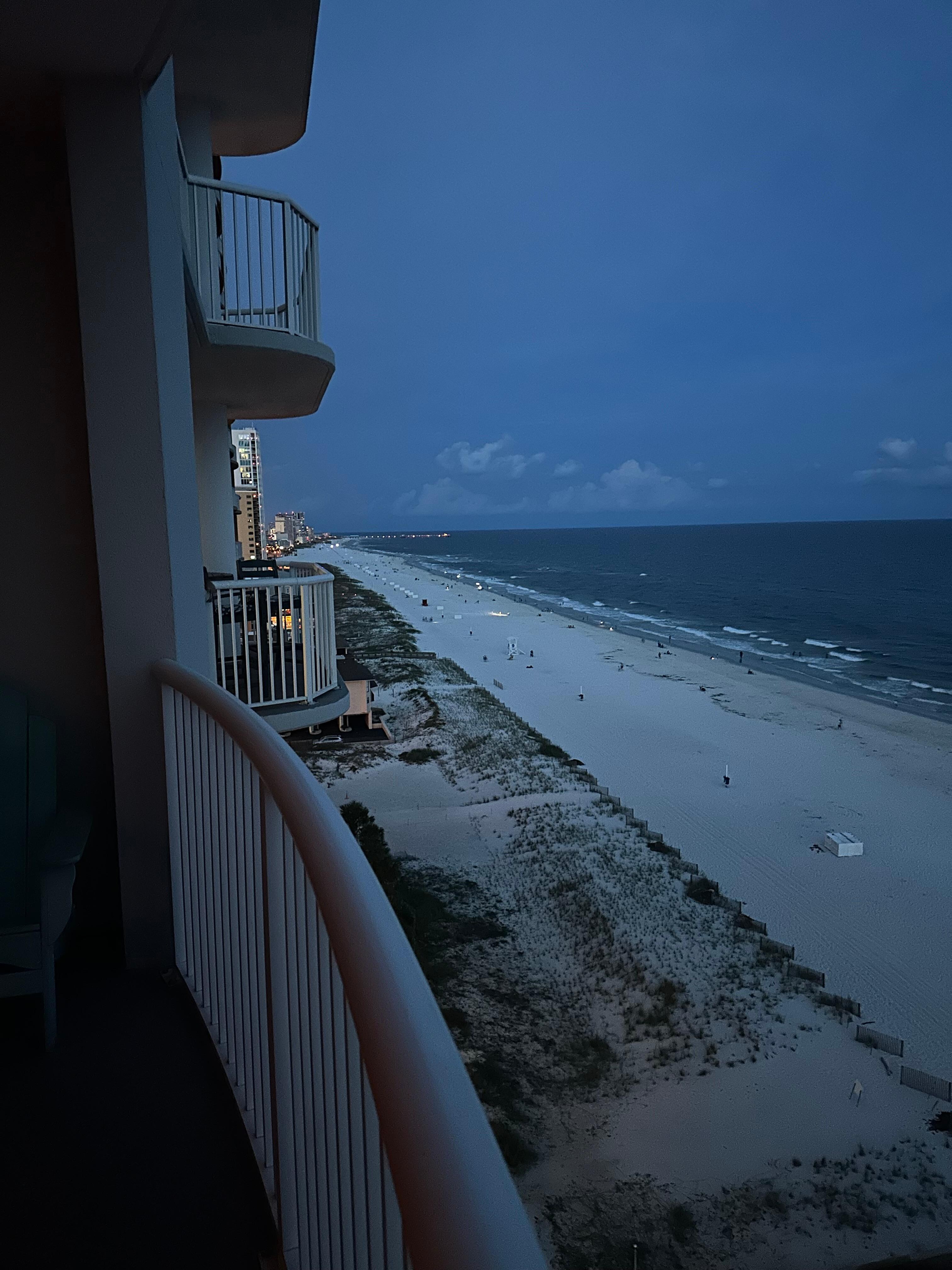 View outside balcony down the beach