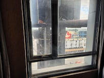 Cobwebs in the window.. look at that view!!