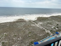 View from balcony with to flag warning