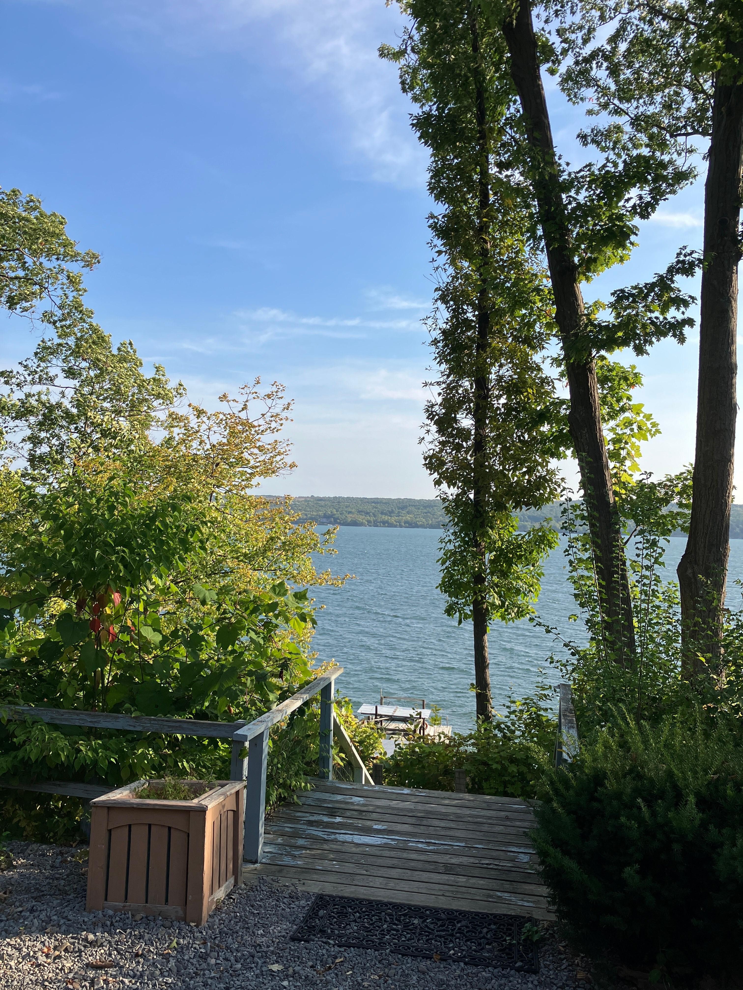 Top of stairs down to the lake
